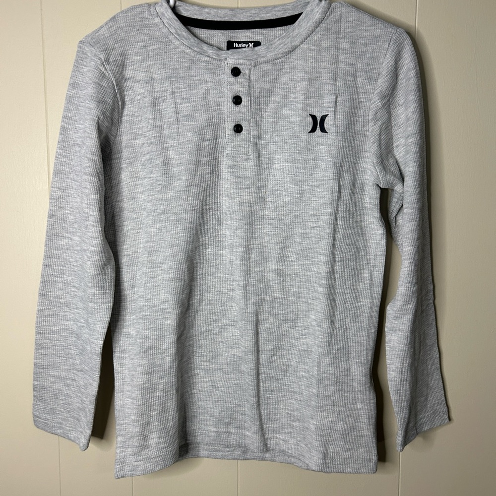 NWOT Boys Gray Hurley Long Sleeve Shirt